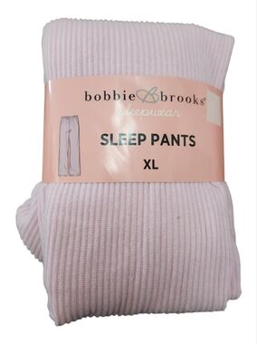 Bobbie Brooks Light Pink Ribbed Sleep Pants Size XL NWT